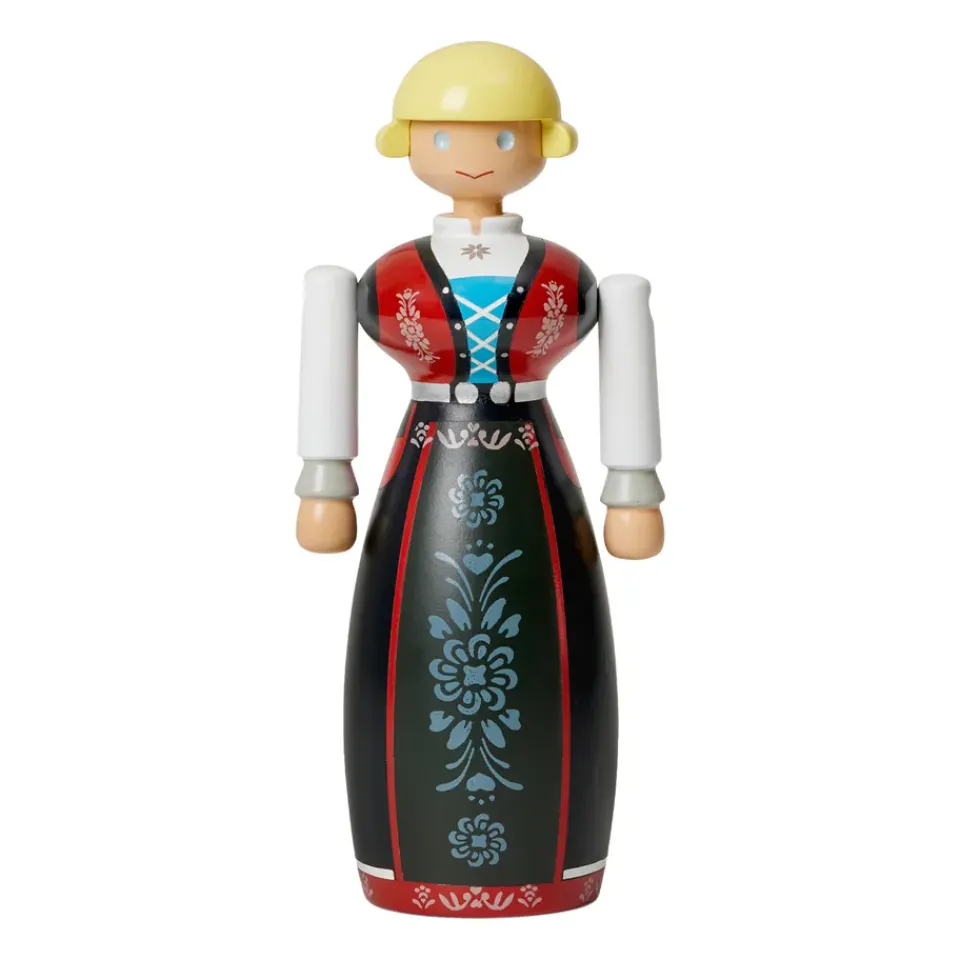 Clearance Kay Bojesen Denmark Kay Bojesen woman in Norwegian folk costume, Black-red-white BlackWhiteRed