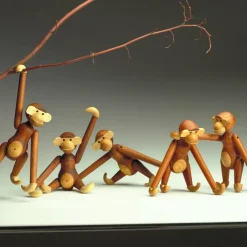 Best Kay Bojesen Denmark Kay Bojesen wooden monkey small, Teak-limba wood 20 cm Brown