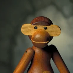 Best Kay Bojesen Denmark Kay Bojesen wooden monkey small, Teak-limba wood 20 cm Brown
