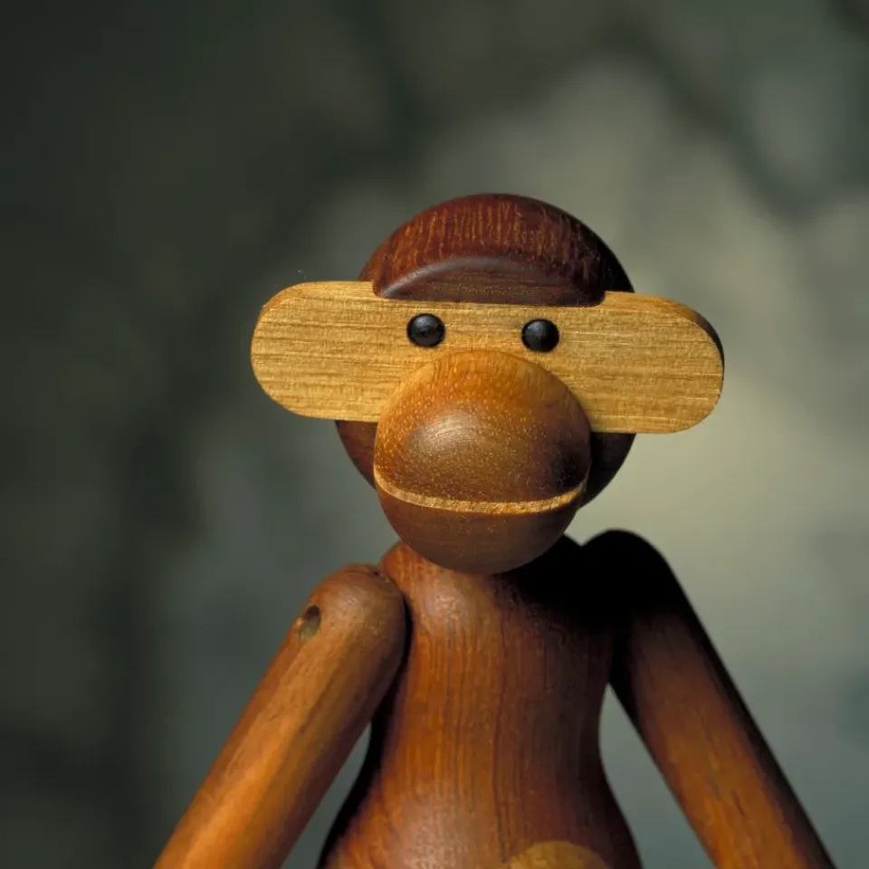 Best Kay Bojesen Denmark Kay Bojesen wooden monkey small, Teak-limba wood 20 cm Brown