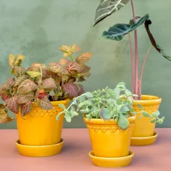 Outlet Bergs Potter Københavner flower pot glazed Ø18 cm, Yellow