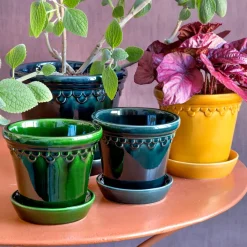 Outlet Bergs Potter Københavner flower pot glazed Ø18 cm, Yellow