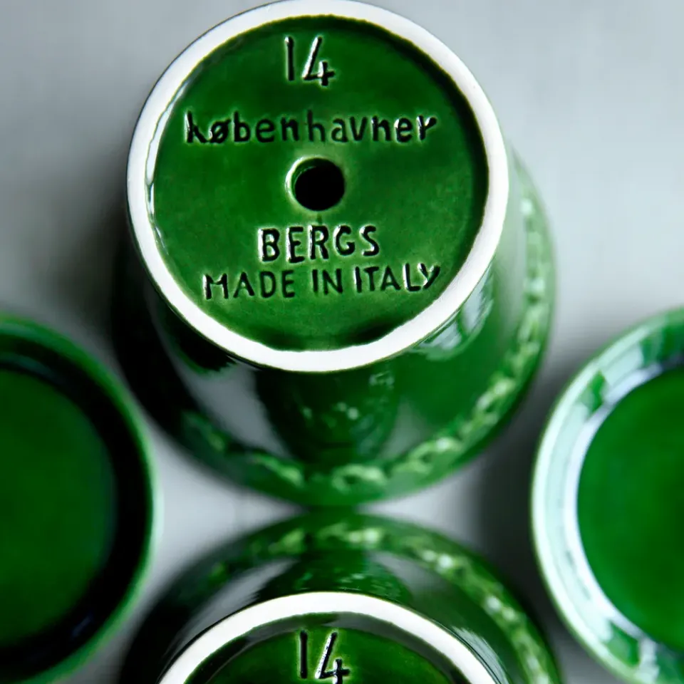 Bergs Potter Københavner flower pot glazed Ø10 cm, Green