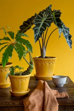 Flower Pots^Bergs Potter Københavner flower pot glazed Ø14 cm, Yellow