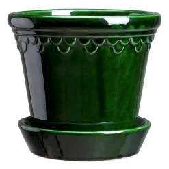 Flower Pots^Bergs Potter Københavner flower pot glazed Ø16 cm, Green