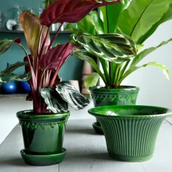 Flower Pots^Bergs Potter Københavner flower pot glazed Ø16 cm, Green