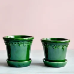 Flower Pots^Bergs Potter Københavner flower pot glazed Ø16 cm, Green