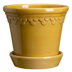 Flower Pots^Bergs Potter Københavner flower pot glazed Ø16 cm, Yellow