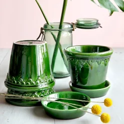 New Bergs Potter Københavner flower pot glazed Ø18 cm, Green