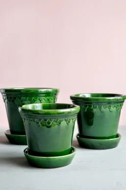 New Bergs Potter Københavner flower pot glazed Ø18 cm, Green