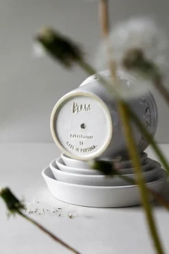 Flower Pots^Bergs Potter Københavner flower pot glazed Ø18 cm, Mineral White