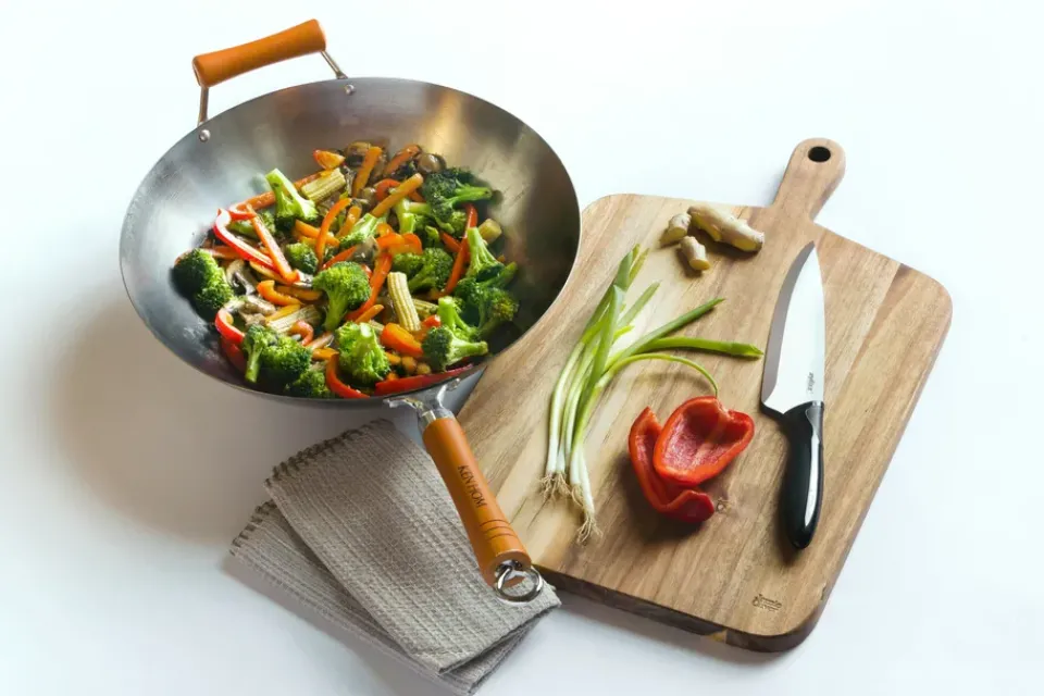 Woks^Ken Hom Excellence Carbon Wok Ø36 cm, Steel Silver-coloured