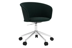 Outlet Hem Kendo Swivel office chair with 5 wheels, Pine-polished aluminium GreenSilver-coloured