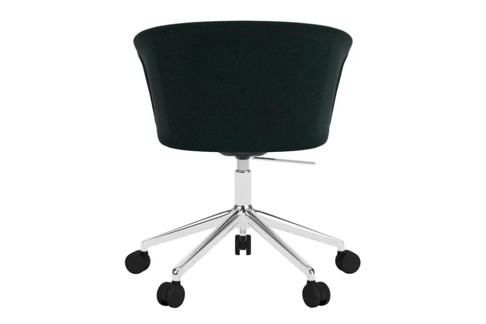 Outlet Hem Kendo Swivel office chair with 5 wheels, Pine-polished aluminium GreenSilver-coloured
