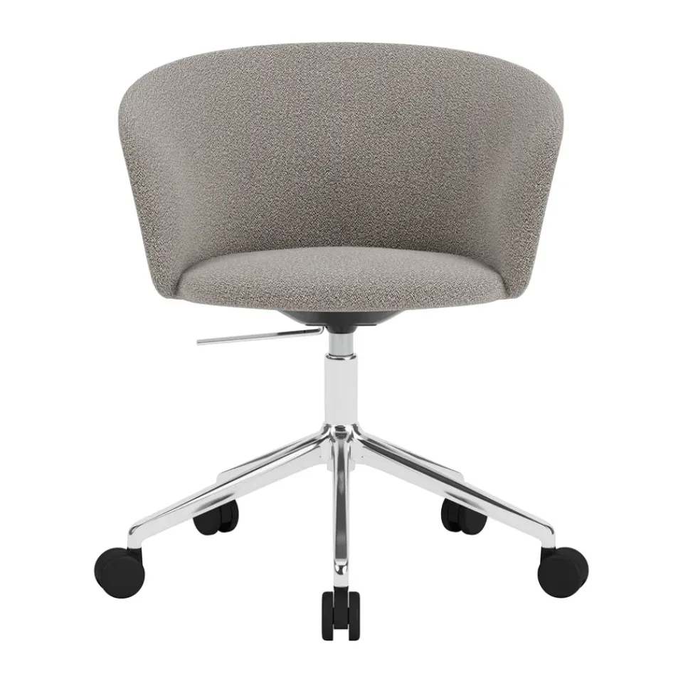 Office Chairs^Hem Kendo Swivel office chair with 5 wheels, Porcelain-polished aluminium BeigeSilver-coloured