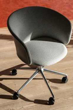 Office Chairs^Hem Kendo Swivel office chair with 5 wheels, Porcelain-polished aluminium BeigeSilver-coloured