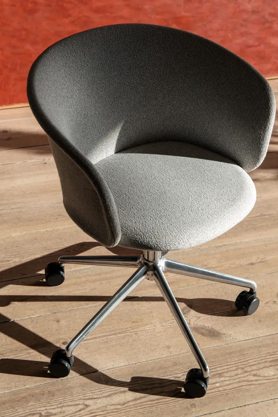 Office Chairs^Hem Kendo Swivel office chair with 5 wheels, Porcelain-polished aluminium BeigeSilver-coloured