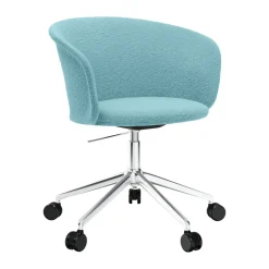 Office Chairs^Hem Kendo Swivel office chair with 5 wheels, Icicle-polished aluminium BlueSilver-coloured