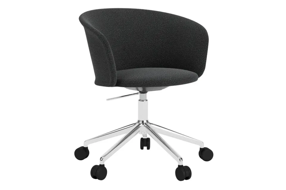 Office Chairs^Hem Kendo Swivel office chair with 5 wheels, Graphite-polished aluminium GreySilver-coloured