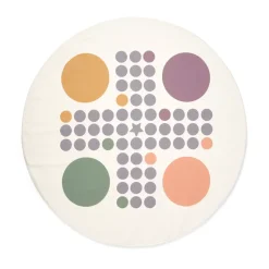 Children's Rugs|Round Rugs^Kid's Concept Kid's Base play mat Ludo Ø110 cm, White WhiteMulti