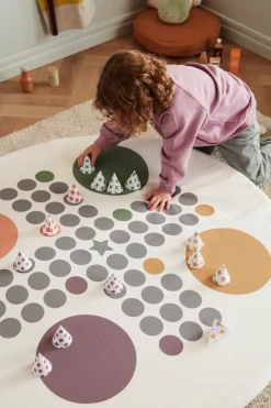 Children's Rugs|Round Rugs^Kid's Concept Kid's Base play mat Ludo Ø110 cm, White WhiteMulti