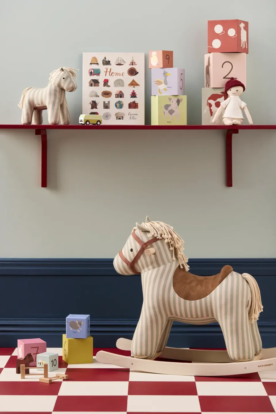Children's Room Accessories|Children's Room Accessories^Kid's Concept rocking horse, Sam BlueWhite