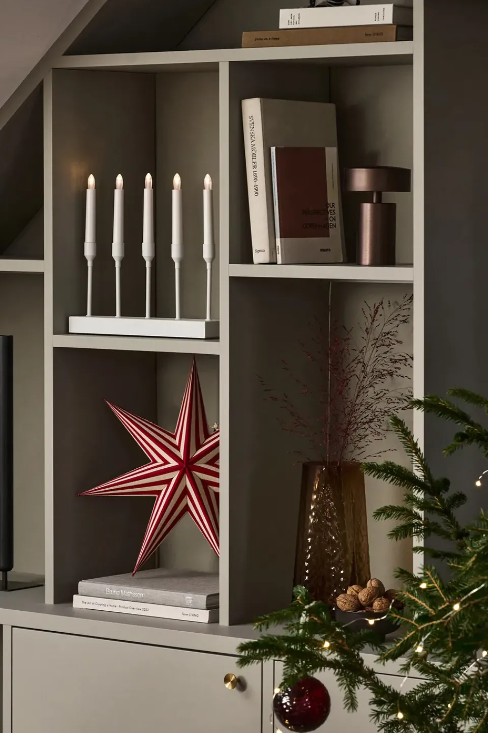 New Scandi Living Kindle portable advent candlestick 30 cm, White