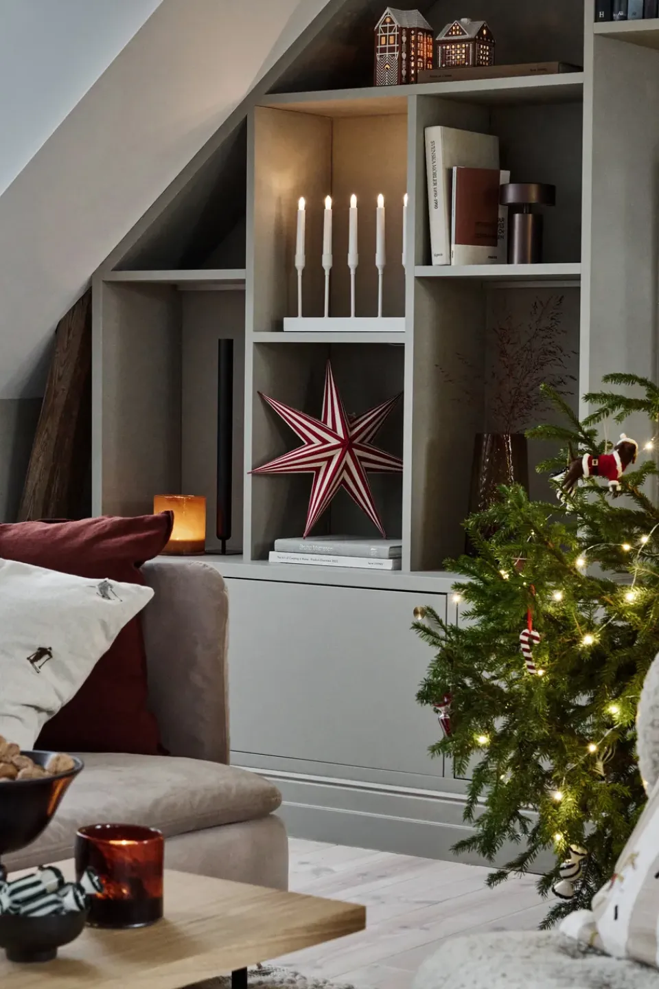 New Scandi Living Kindle portable advent candlestick 30 cm, White