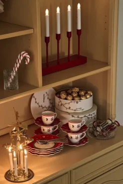 Clearance Scandi Living Kindle portable advent candlestick 30 cm, Dark Red