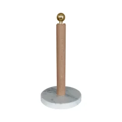 Sale Scherlin Kitchen roll holder, Oak, brass knob Beige