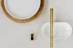 Outlet Vargen & Thor Kito Chopsticks 4-pack, brass Gold-coloured