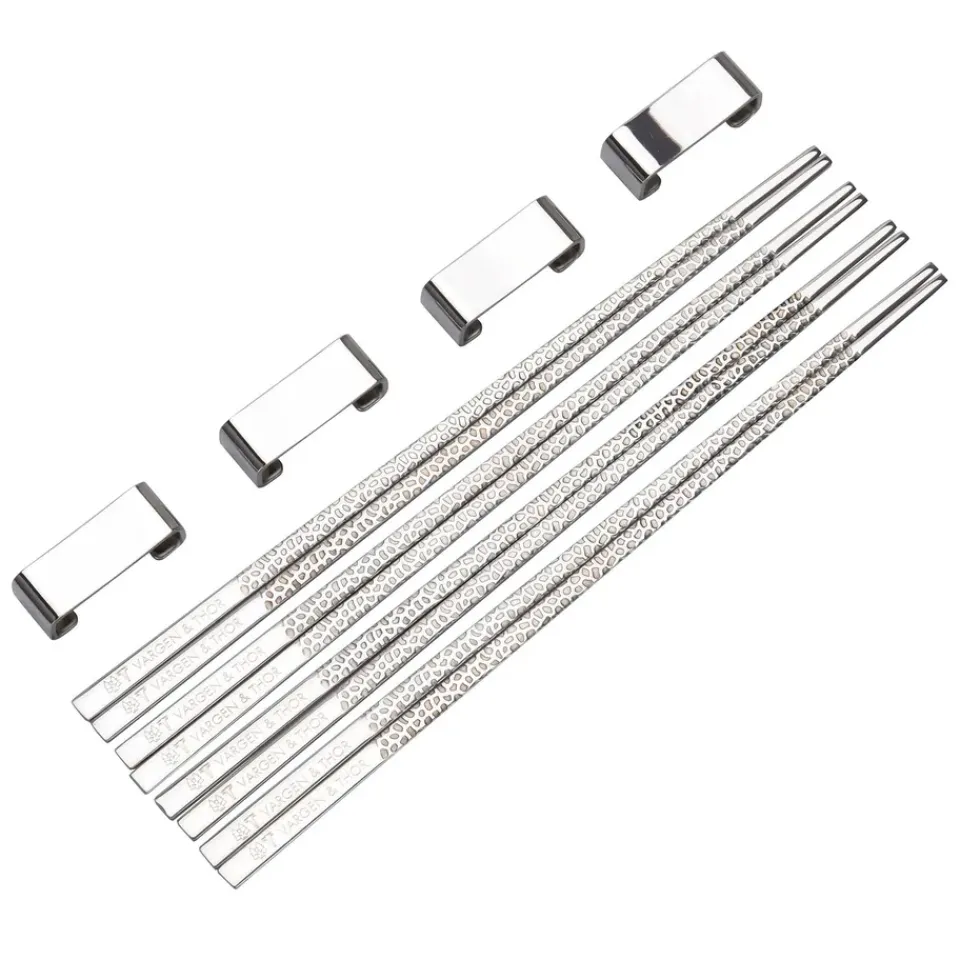 Sale Vargen & Thor Kito Chopsticks 4-pack, Silver Silver-coloured
