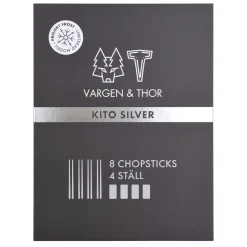 Sale Vargen & Thor Kito Chopsticks 4-pack, Silver Silver-coloured