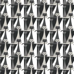 Clearance Arvidssons Textil Kitty fabric, Grey