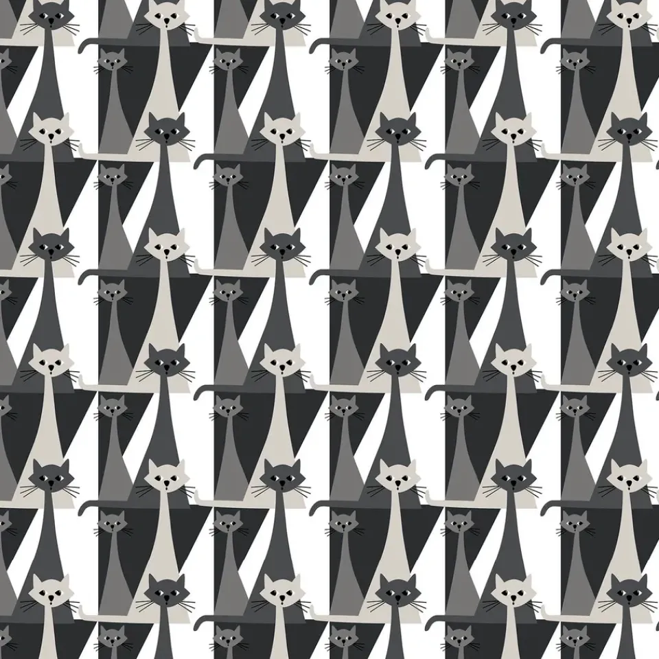 Clearance Arvidssons Textil Kitty fabric, Grey