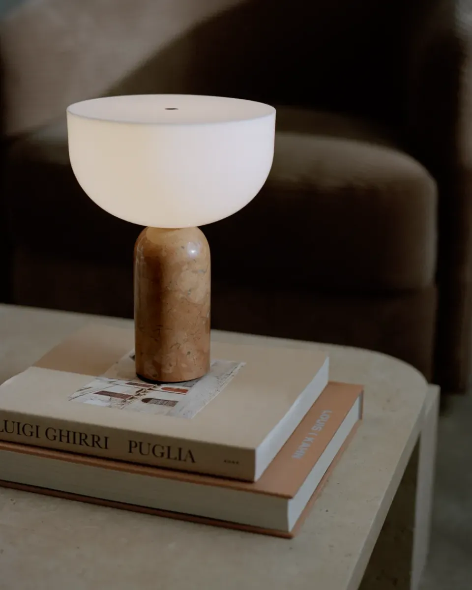 Window Lights|Portable Lighting^New Works Kizu portable table lamp, Breccia Pernice Red