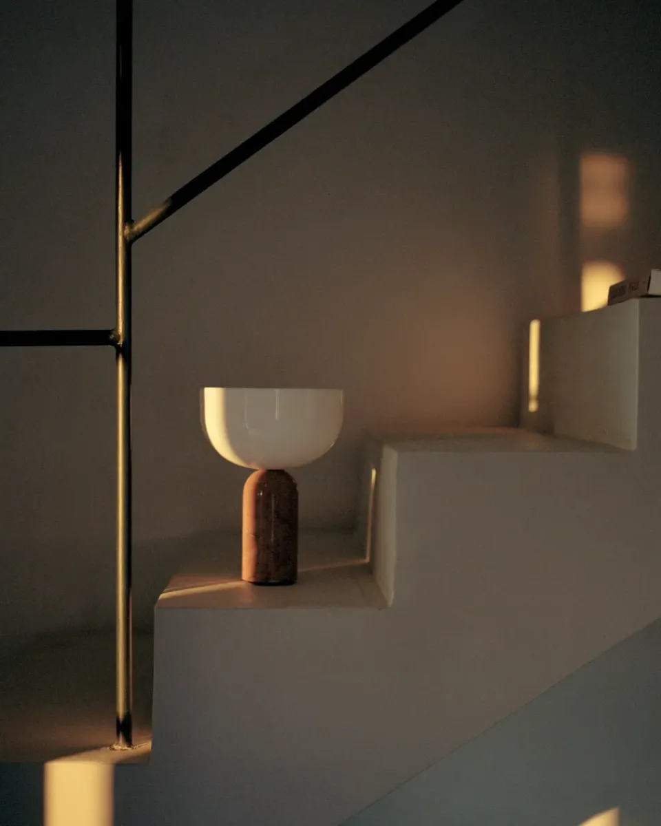 Window Lights|Portable Lighting^New Works Kizu portable table lamp, Breccia Pernice Red