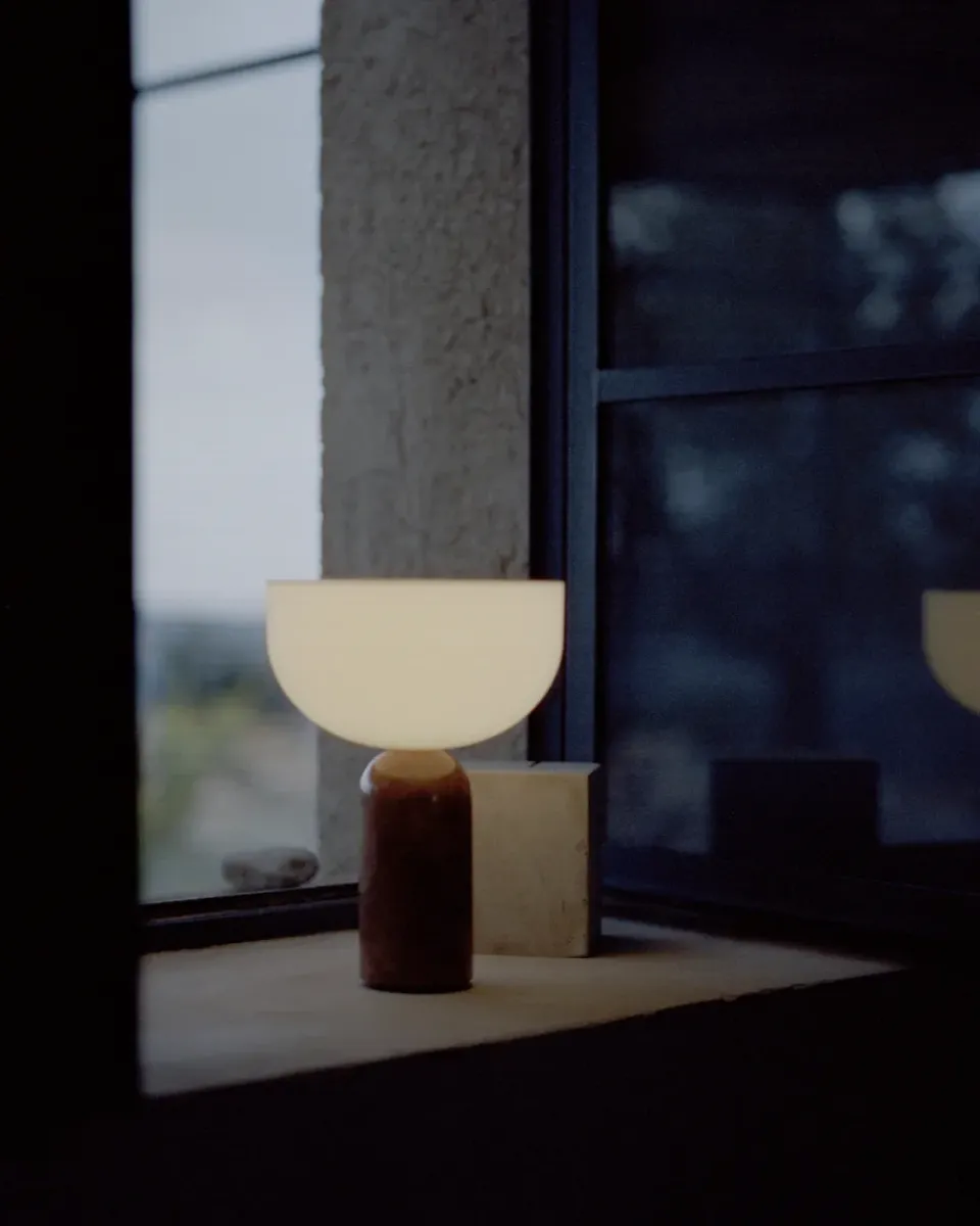 Window Lights|Portable Lighting^New Works Kizu portable table lamp, Breccia Pernice Red