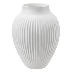 New Knabstrup Keramik Knabstrup vase ribbed 20 cm, White