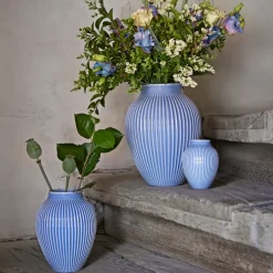 Vases^Knabstrup Keramik Knabstrup vase ribbed 20 cm, lavender Blue