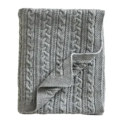Baby Blankets^Jack o Juno Knitted merino wool baby blanket 80x100 cm, Light Grey