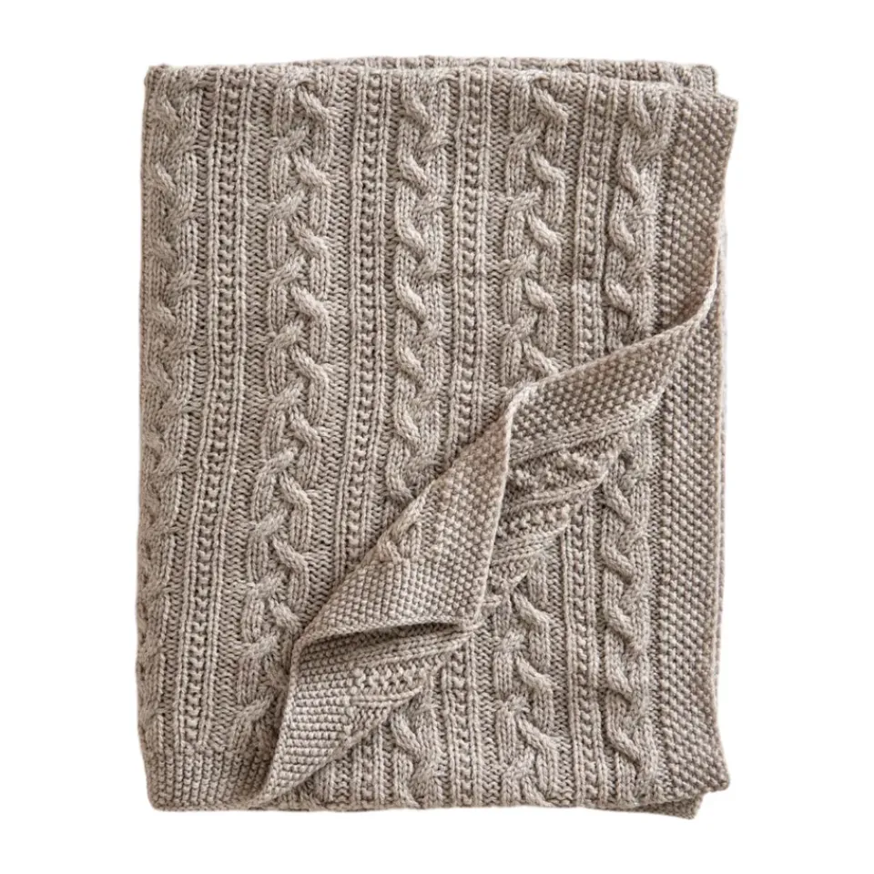 Baby Blankets^Jack o Juno Knitted merino wool baby blanket 80x100 cm, Oatmeal White