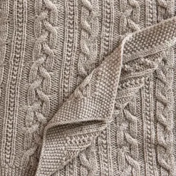 Baby Blankets^Jack o Juno Knitted merino wool baby blanket 80x100 cm, Oatmeal White