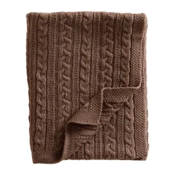 Baby Blankets^Jack o Juno Knitted merino wool baby blanket 80x100 cm, Cookie Brown