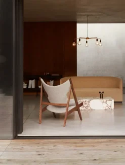 Armchairs & Footstools^Audo Copenhagen Knitting lounge chair, Walnut-Baru 0950 BrownGreen