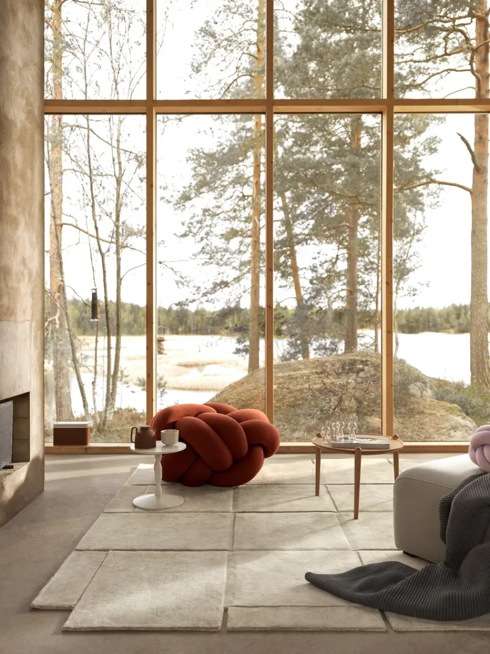 Sitting Poufs^Design House Stockholm Knot cushion XL, Ochre Red