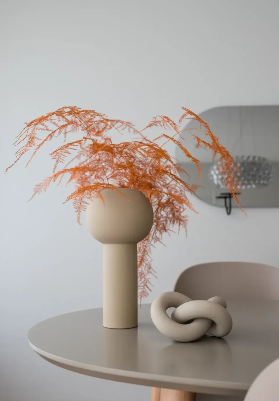 Hot Cooee Design Knot Table large decoration, sand Beige