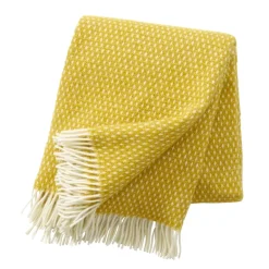 Wool Blankets & Throws^Klippan Yllefabrik Knut wool plaid, Saffron Yellow