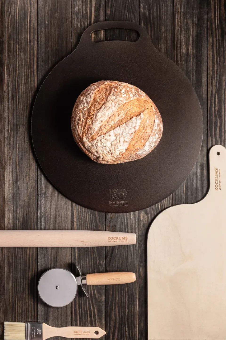 Kockums Jernverk Kockums bak-pizzasteel Ø35 cm, Carbon steel Black