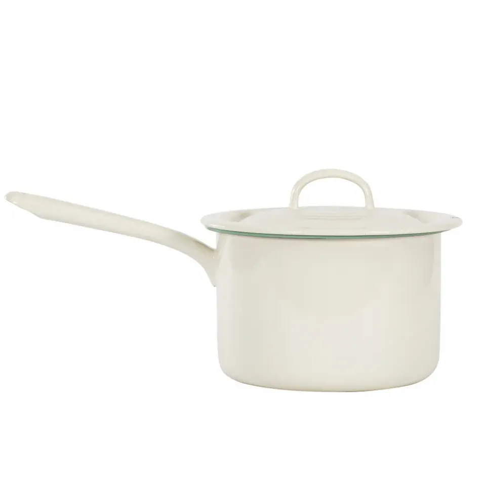 Saucepans^Kockums Jernverk Kockums saucepan with long handle 2.3 l, Cream Lux (beige) BeigeGreen